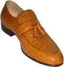 MEN�S LIGHT BROWN OSTRICH QUILL CUSTOM HANDMDE SHOES