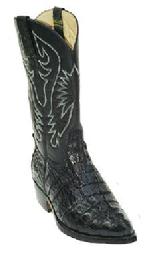 BLACK WESTERN CROCODILE TAIL BOOTS CUSTOM HANDMADE