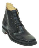MENS BLACK LIZARD SKIN ANKLE BOOTS SQUARE TOE CUSTOM HANDMADE BESPOKE