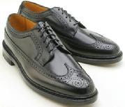 HANDMADE BLACK LEATHER WINGTIP SHOES
