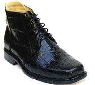 BLACK ALLIGATOR BELLY  LEATHER/SKIN ANKLE BOOTS  CUSTOM HANDMADE BESPOKE SHOES