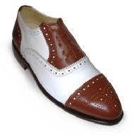 Custom made brown and white two tone lace up men�s dress shoes