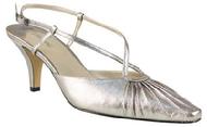 CUSTOM HANDMADE BESPOKE LEATHER SLINGBACK WOMEN�S PUMPS SLIVER LEATHER