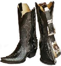 WOMENS BLACK XX TOE WESTERN ALLIGATOR TAIL  BOOTS