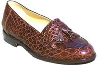 MEN'S  LIGHT BROWN ALLIGATOR  LEATHER/SKIN LOAFER W TASSEL CUSTOM MADE BESPOKE HANDMADE