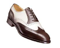 Men�s shinny leather two tone shoes custom handemade